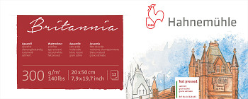 Blok pro akvarel HHM Britania 20x50cm 300g hot pressed