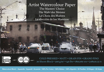 Akvarelový blok Baohong Masters 18x26cm cold pressed 300g