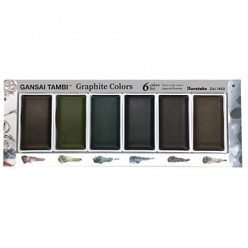 Sada akvarelových barev Gansai Tambi 6ks Graphite