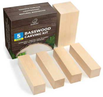 Sada lipových hranolů Wood Carving Blocks, 5ks BeaverCraft