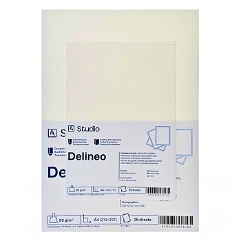 Kreslicí papír Delineo 90g 30x40cm, 25 listů