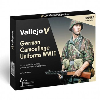 Sada modelářských barev Vallejo 16x18ml – German Camouflage Uniforms WWII