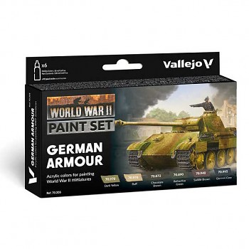 Sada modelářských barev Vallejo 6x18ml – German Armour