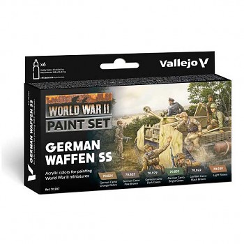 Sada modelářských barev Vallejo 6x18ml – German Waffen SS