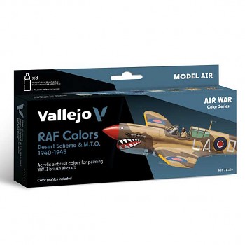 Sada barev pro airbrush Vallejo 8x18ml – WWII RAF Desert