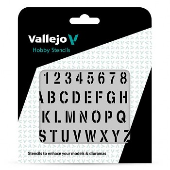 Modelářská šablona Vallejo – Stamp Font