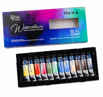 Súprava akvarelových farieb Rosa 12x10ml – Classic