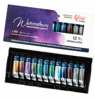 Rosa Watercolour Paint Set 12x10ml – Granulation