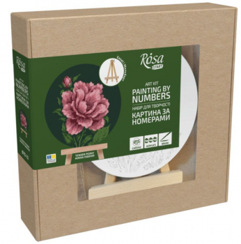 Malování podle čísel set se stojanem Rosa, 15cm – Tender Peony